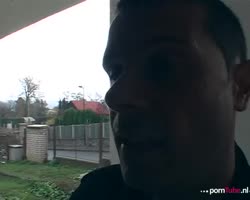 Dries covers the sexy feet of the blonde slut with sperm